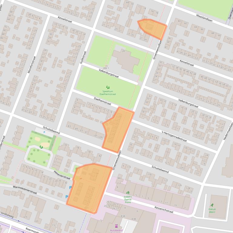 Kaart van postcodegebied 6004VC.