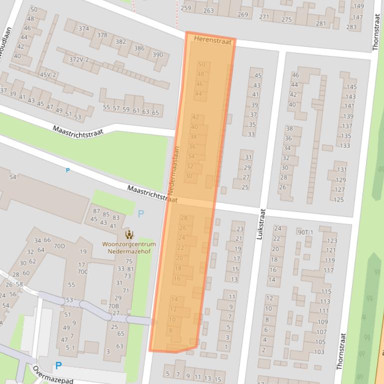 Kaart van postcodegebied 6004VN.
