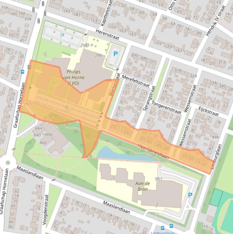 Kaart van postcodegebied 6004VZ.