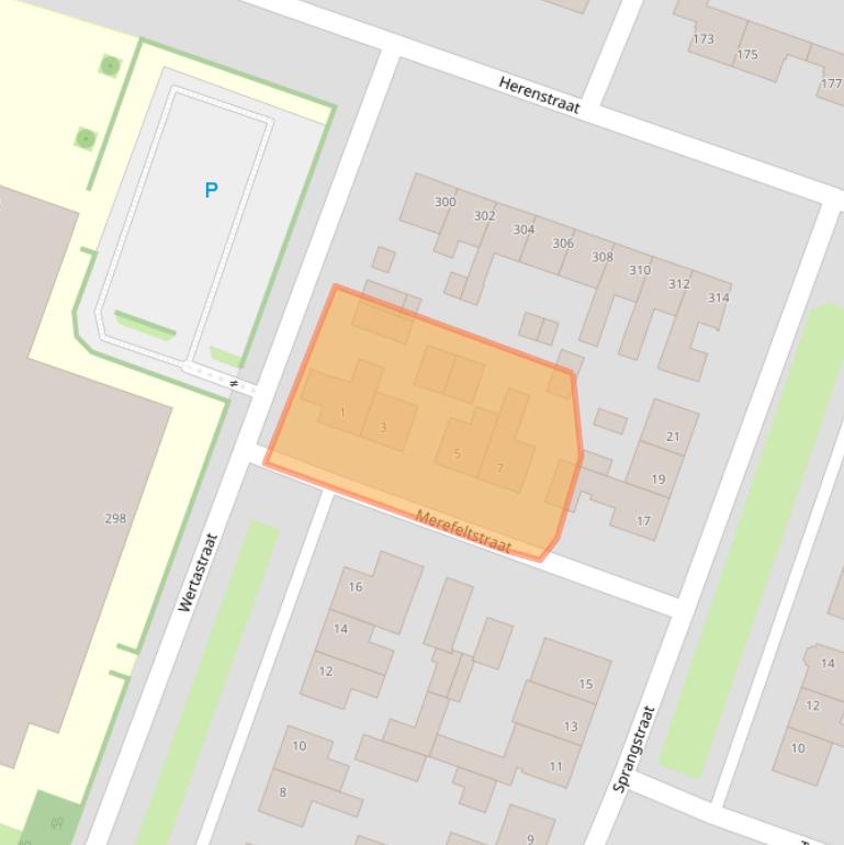 Kaart van postcodegebied 6004XE.