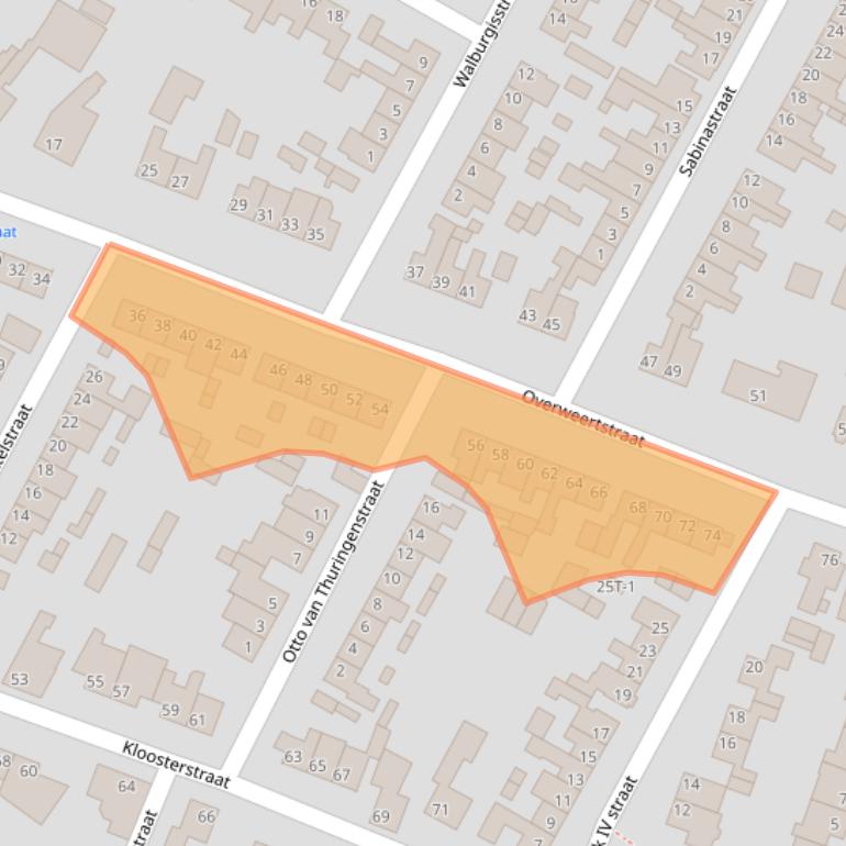 Kaart van postcodegebied 6004XX.