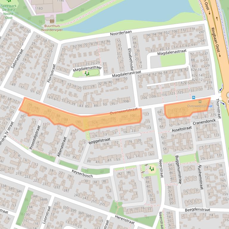 Kaart van postcodegebied 6004XZ.