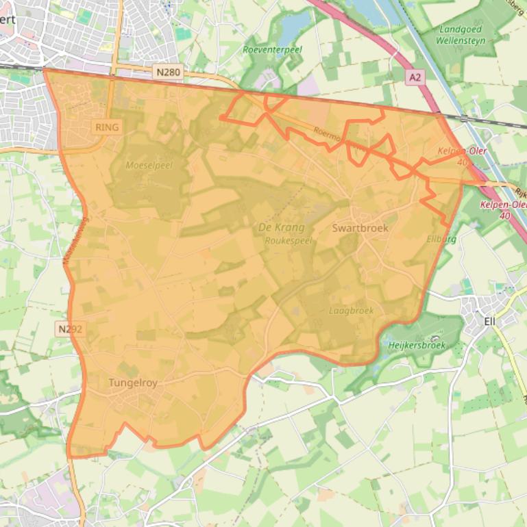 Kaart van postcodegebied 6005.