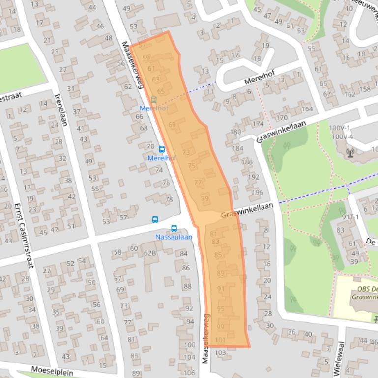 Kaart van postcodegebied 6005AB.