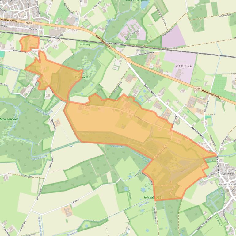 Kaart van postcodegebied 6005NE.