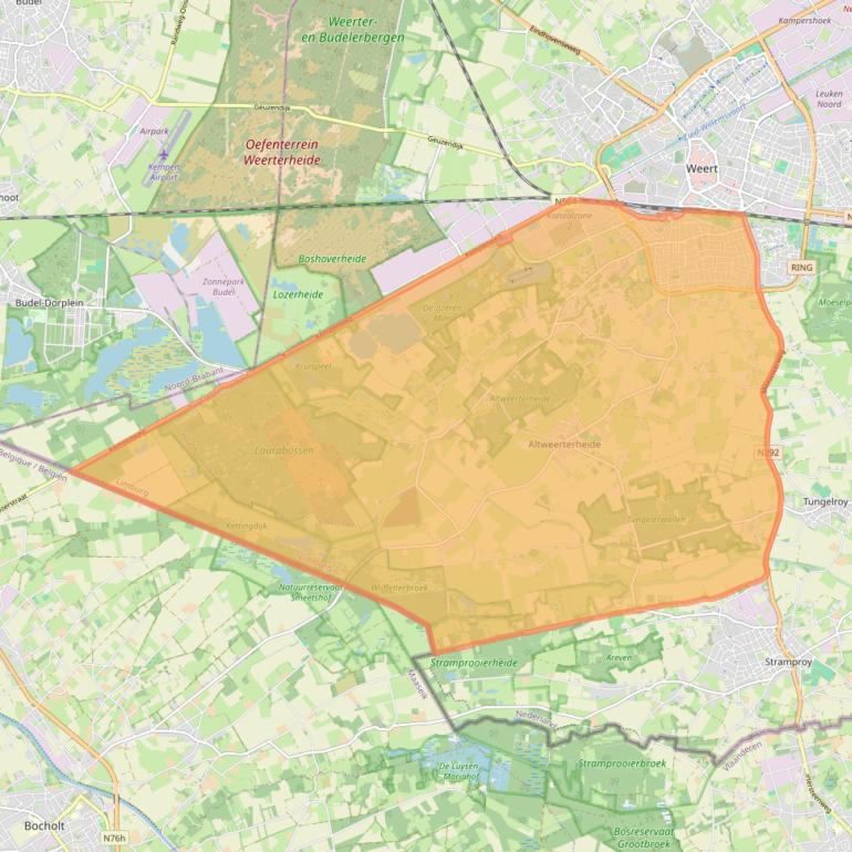 Kaart van postcodegebied 6006.