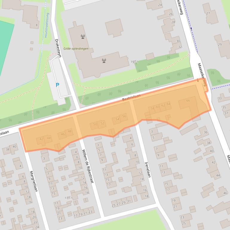 Kaart van postcodegebied 6006AK.