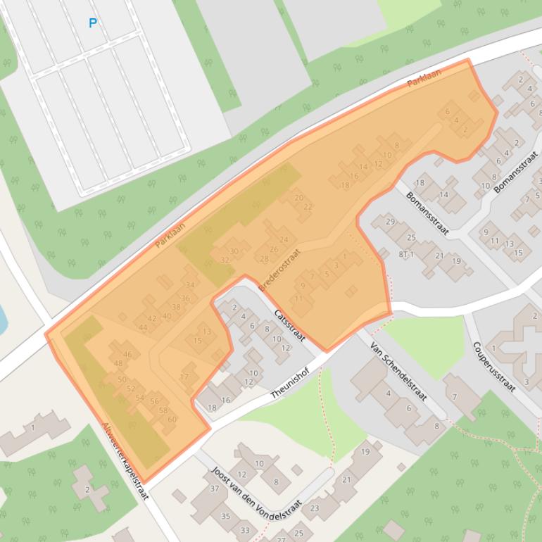 Kaart van postcodegebied 6006MT.