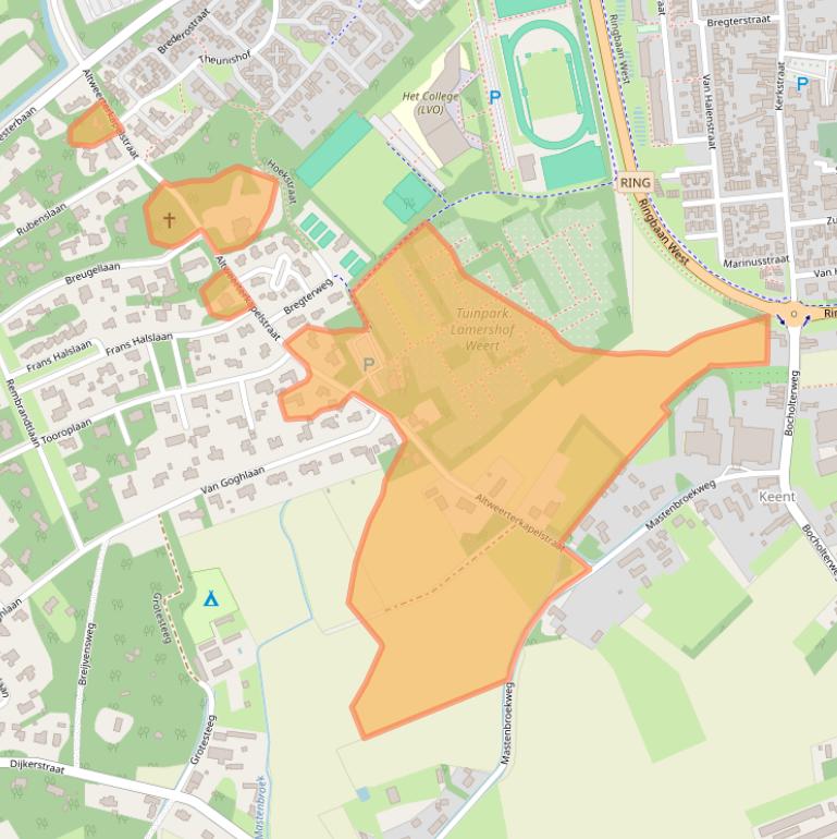 Kaart van postcodegebied 6006PB.