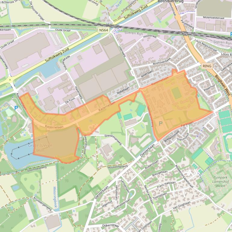 Kaart van postcodegebied 6006SP.