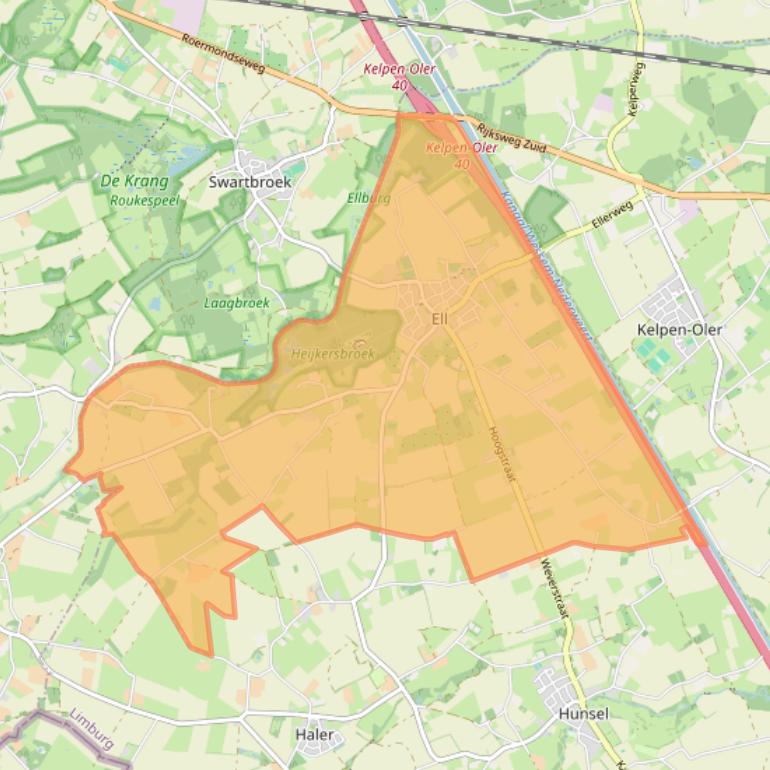 Kaart van postcodegebied 6011.