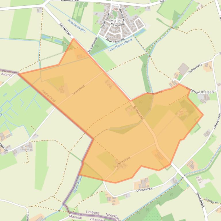 Kaart van postcodegebied 6012RN.