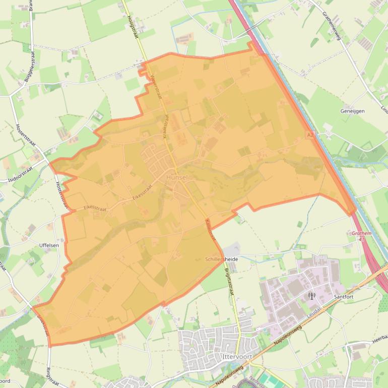 Kaart van postcodegebied 6013.