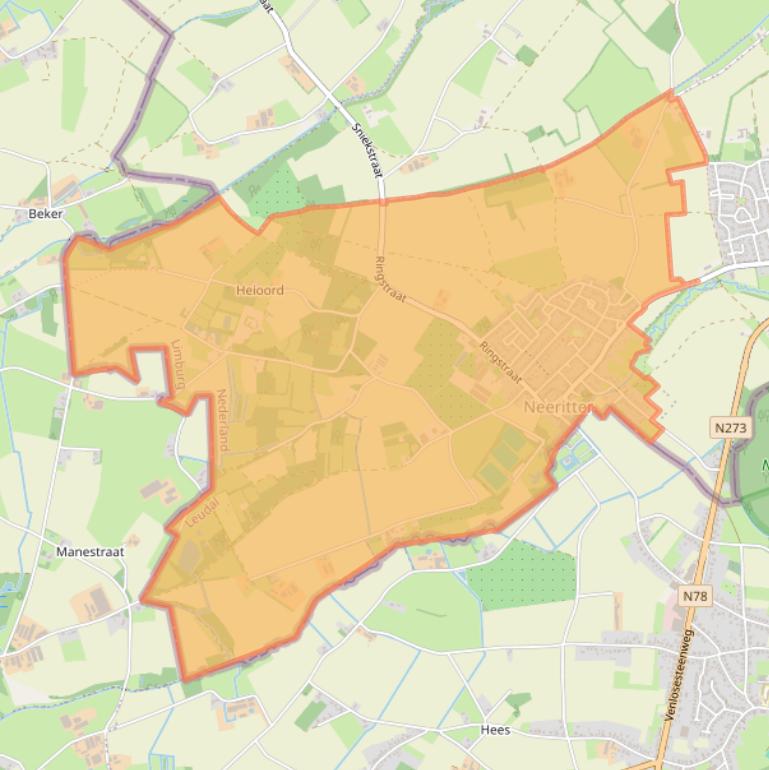Kaart van postcodegebied 6015.