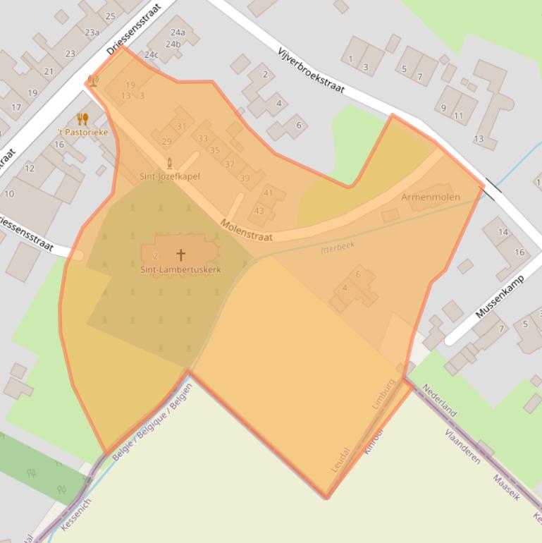 Kaart van postcodegebied 6015AC.