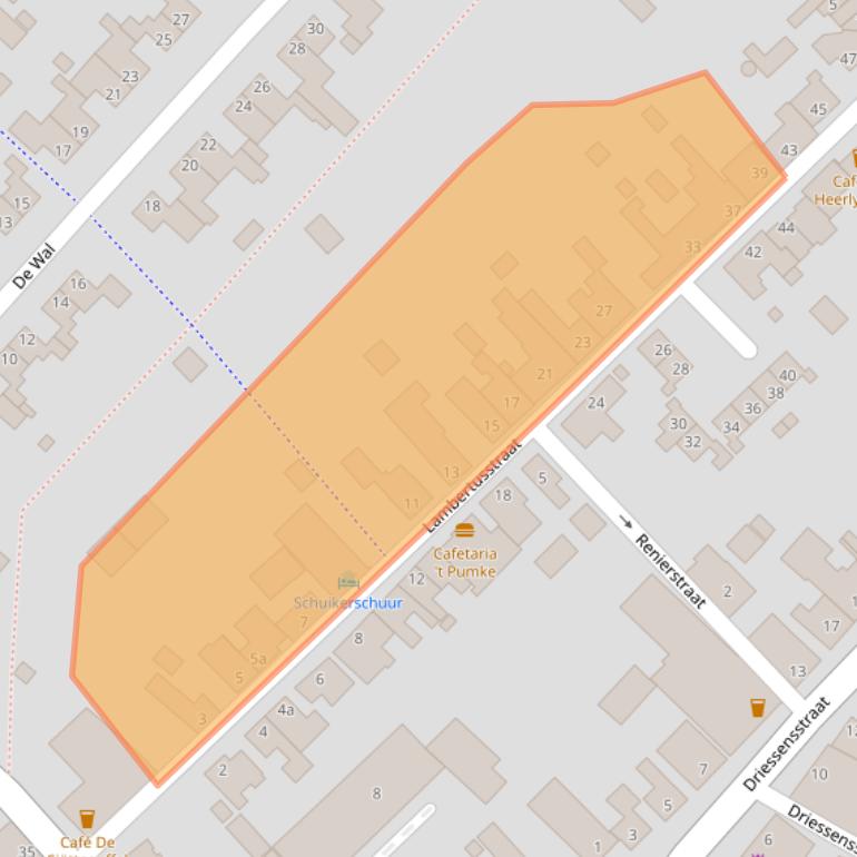 Kaart van postcodegebied 6015AP.