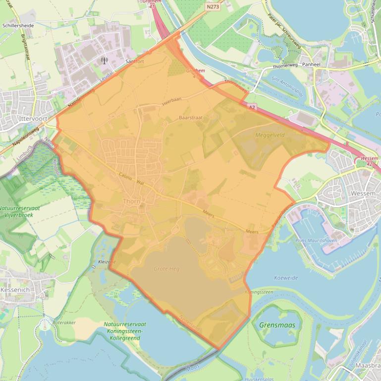 Kaart van postcodegebied 6017.