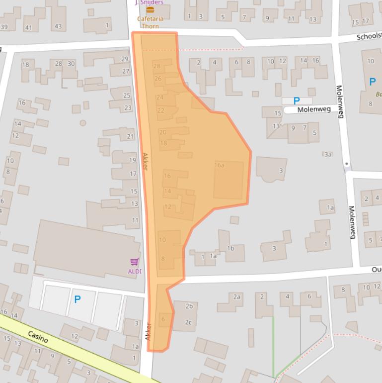 Kaart van postcodegebied 6017BP.