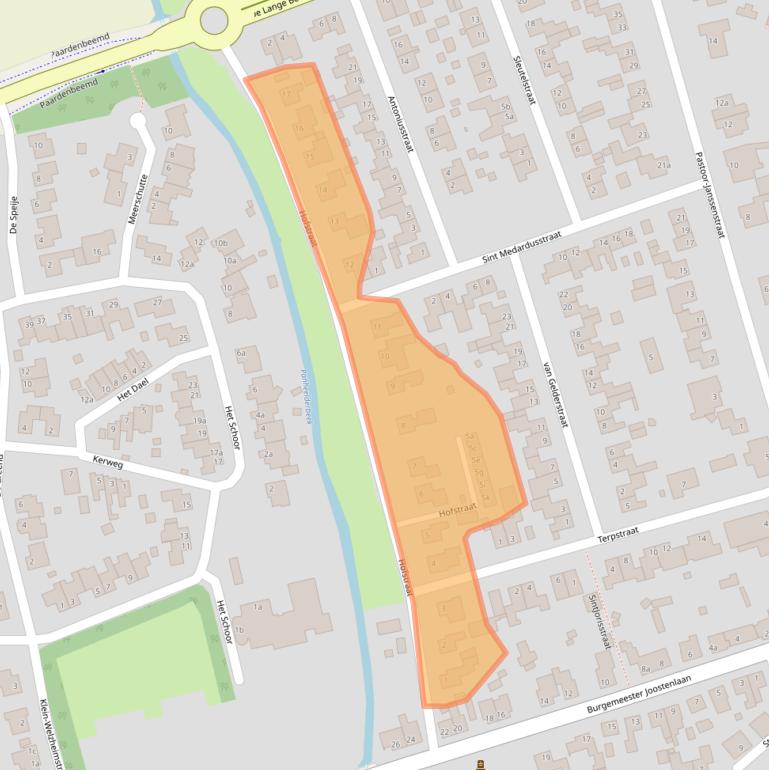 Kaart van postcodegebied 6019CB.
