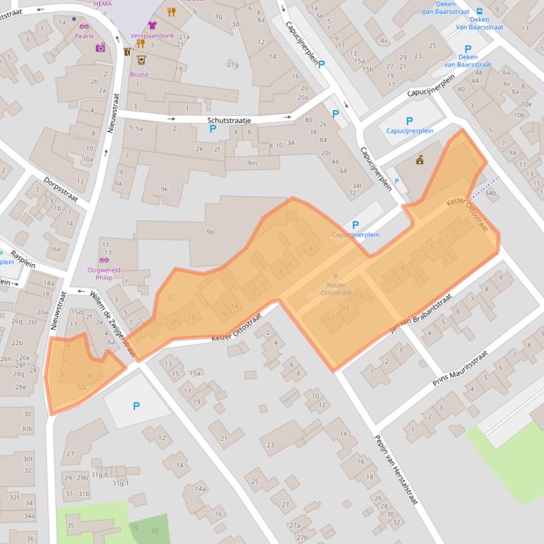 Kaart van postcodegebied 6021BX.