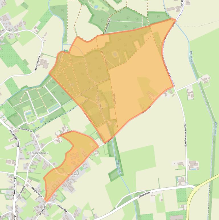 Kaart van postcodegebied 6021CS.