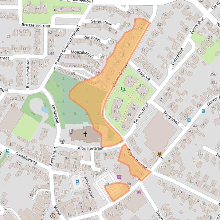 Kaart van postcodegebied 6021EA.