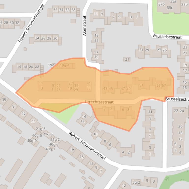 Kaart van postcodegebied 6021EZ.