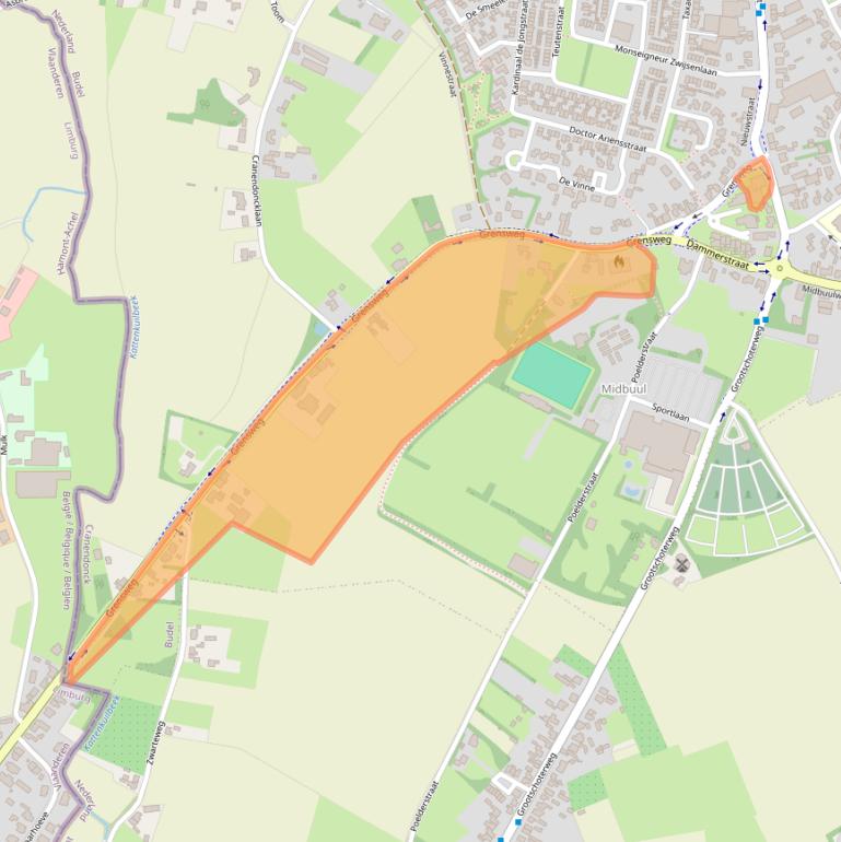 Kaart van postcodegebied 6021JW.