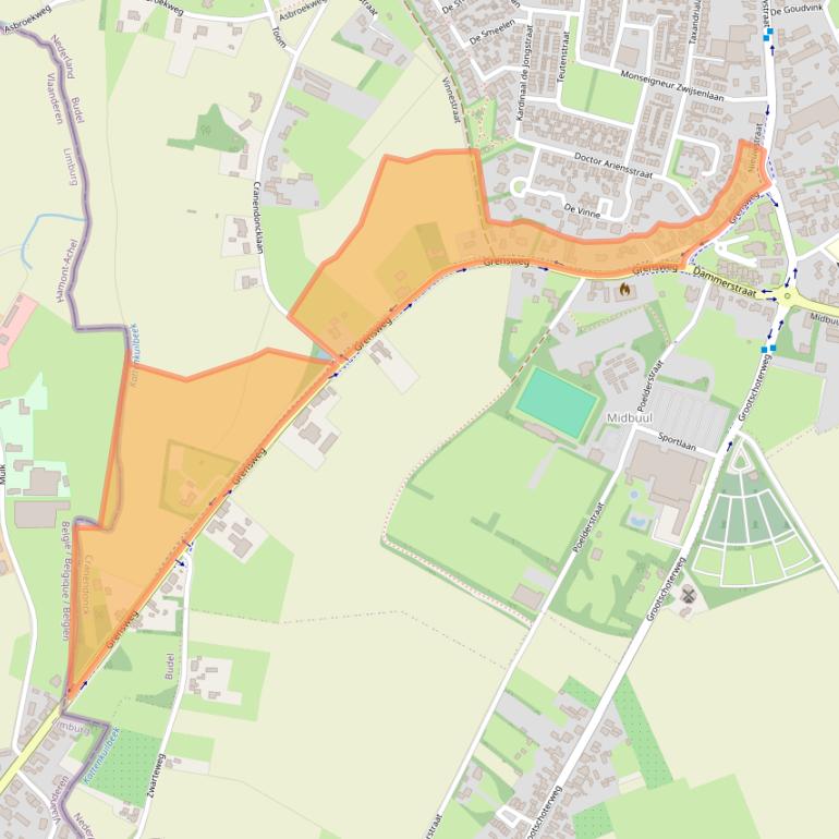 Kaart van postcodegebied 6021JX.