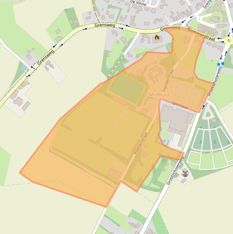 Kaart van postcodegebied 6021JZ.