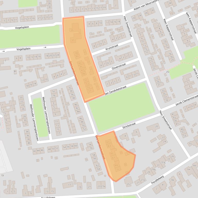 Kaart van postcodegebied 6023BE.