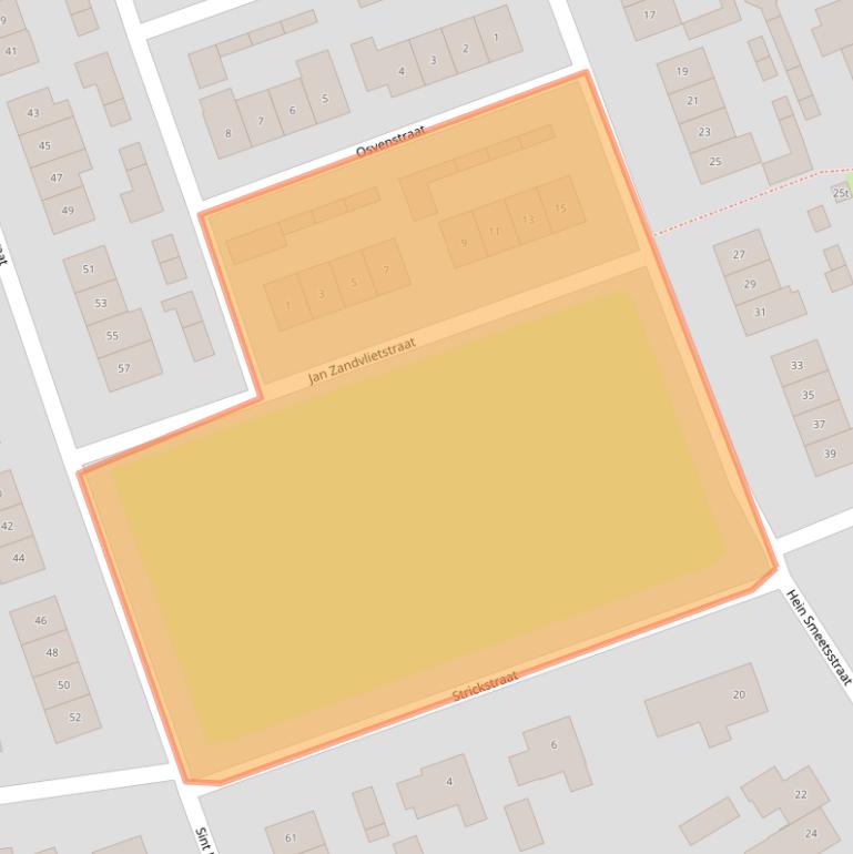 Kaart van postcodegebied 6023BS.