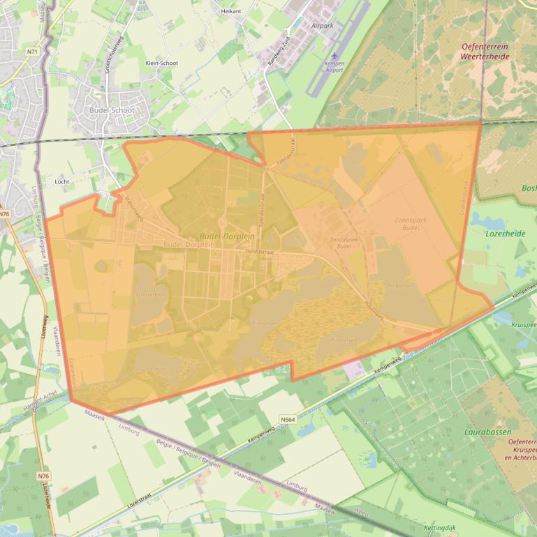 Kaartafbeelding, ingezoomd op postcodegebied 6024.