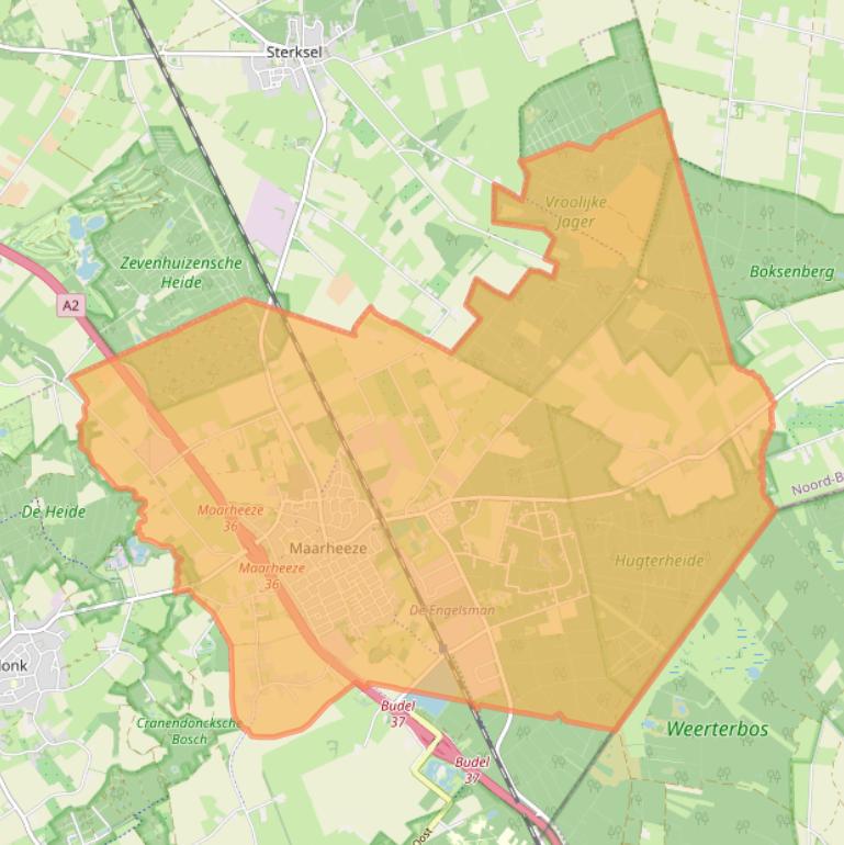 Kaart van postcodegebied 6026.