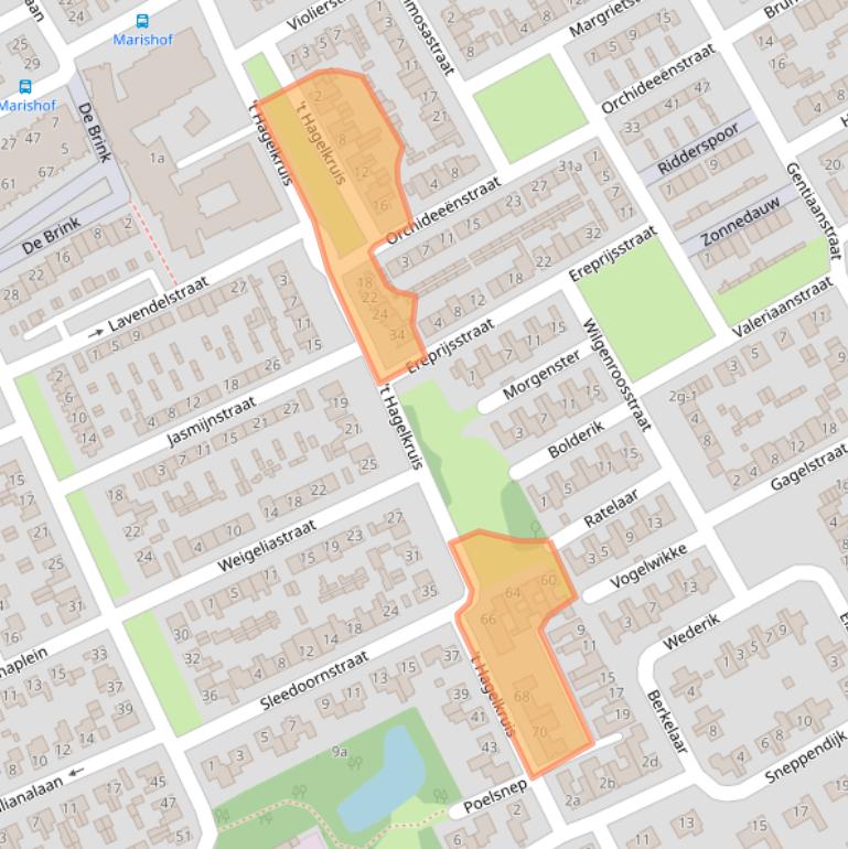 Kaart van postcodegebied 6026BC.