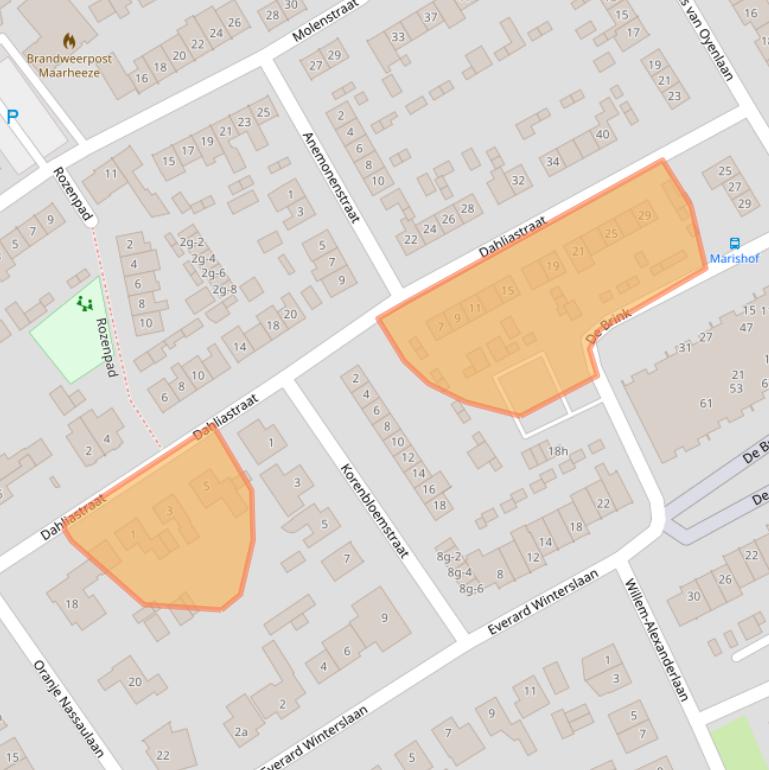 Kaart van postcodegebied 6026CE.