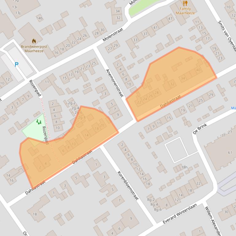 Kaart van postcodegebied 6026CG.