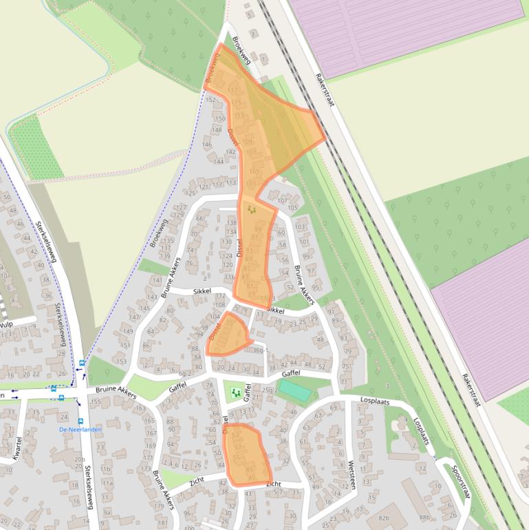 Kaart van postcodegebied 6026DE.