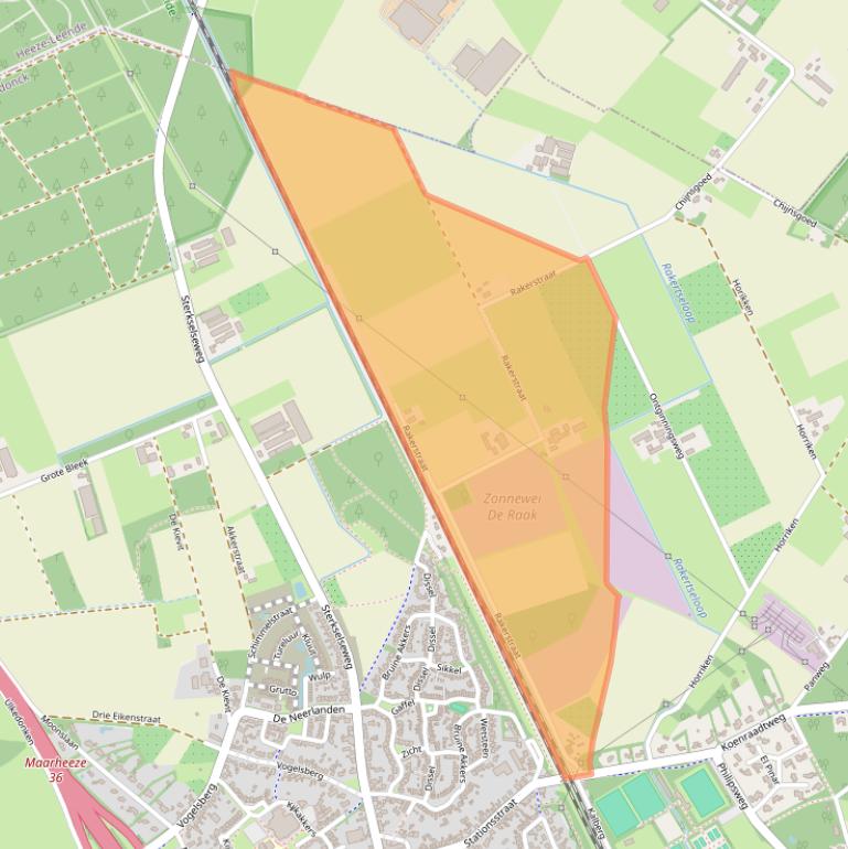 Kaart van postcodegebied 6026RE.