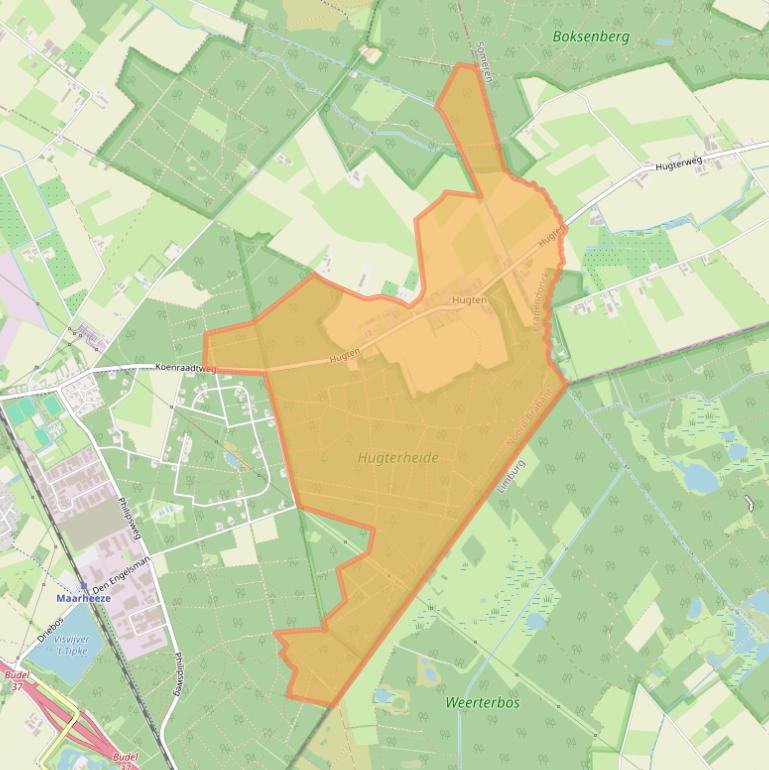 Kaart van postcodegebied 6026RG.