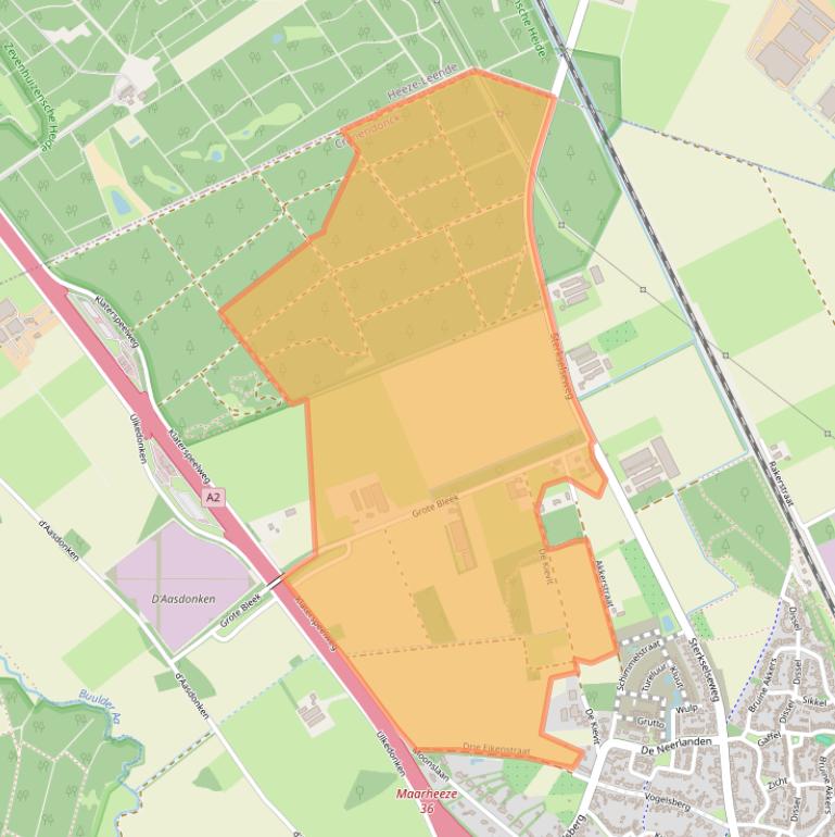 Kaart van postcodegebied 6026RN.