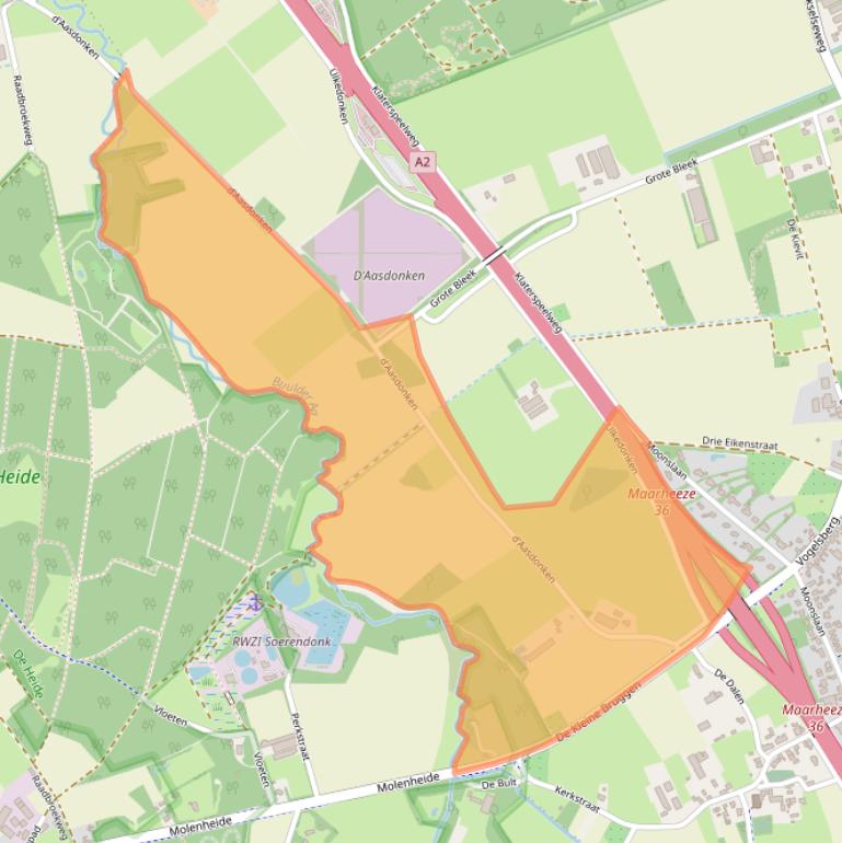 Kaart van postcodegebied 6026RZ.