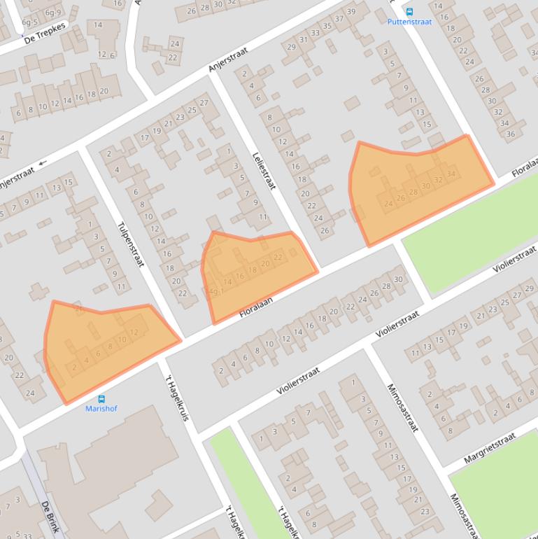Kaart van postcodegebied 6026XJ.