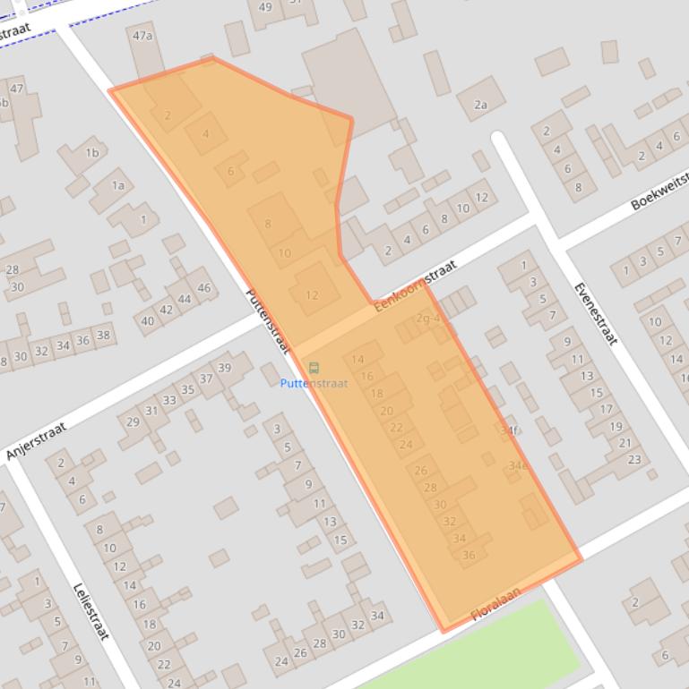 Kaart van postcodegebied 6026XS.