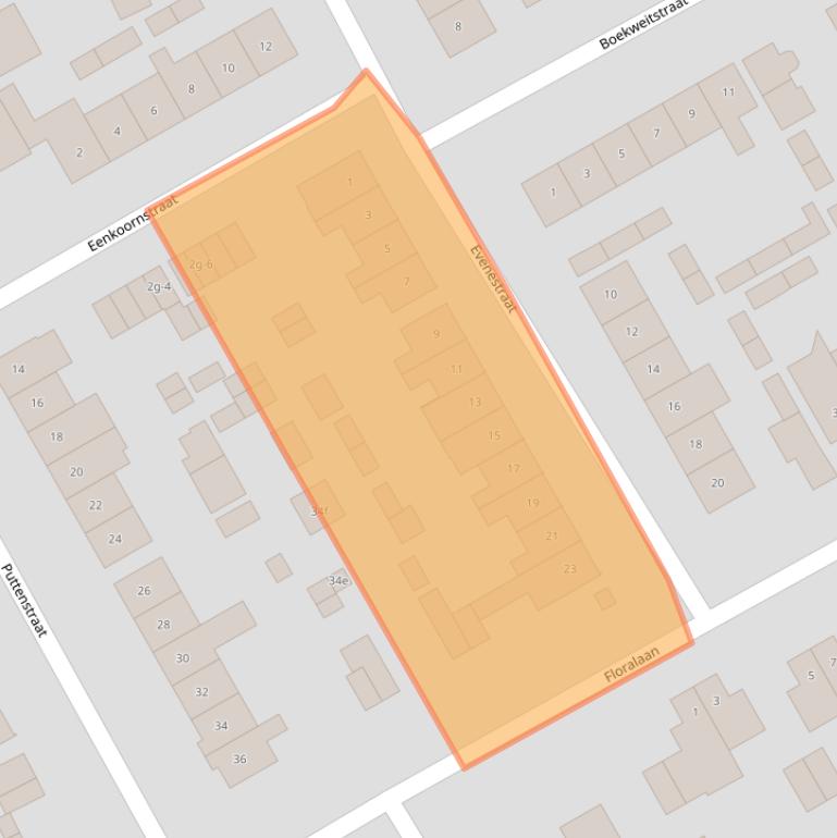 Kaart van postcodegebied 6026XV.