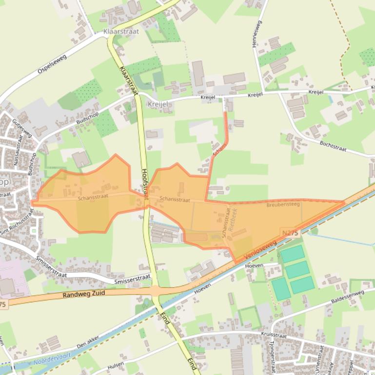 Kaart van postcodegebied 6031AB.