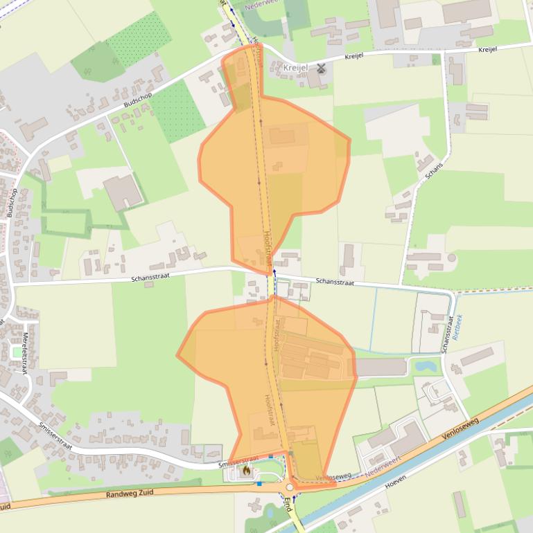 Kaart van postcodegebied 6031AC.