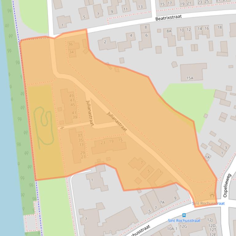 Kaart van postcodegebied 6031BE.