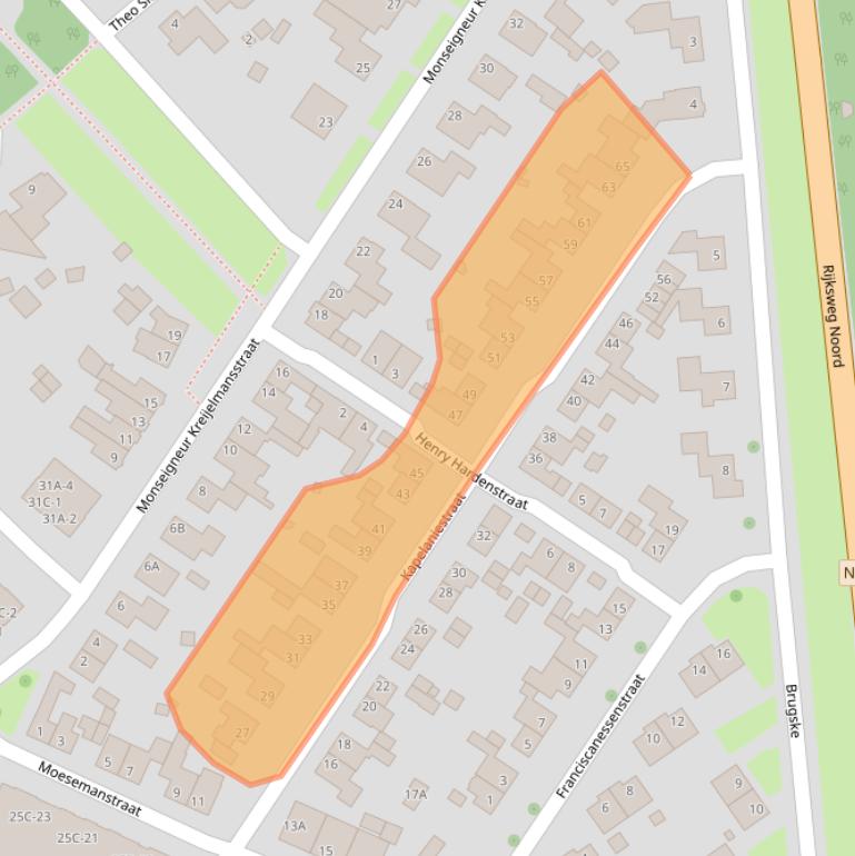 Kaart van postcodegebied 6031BW.