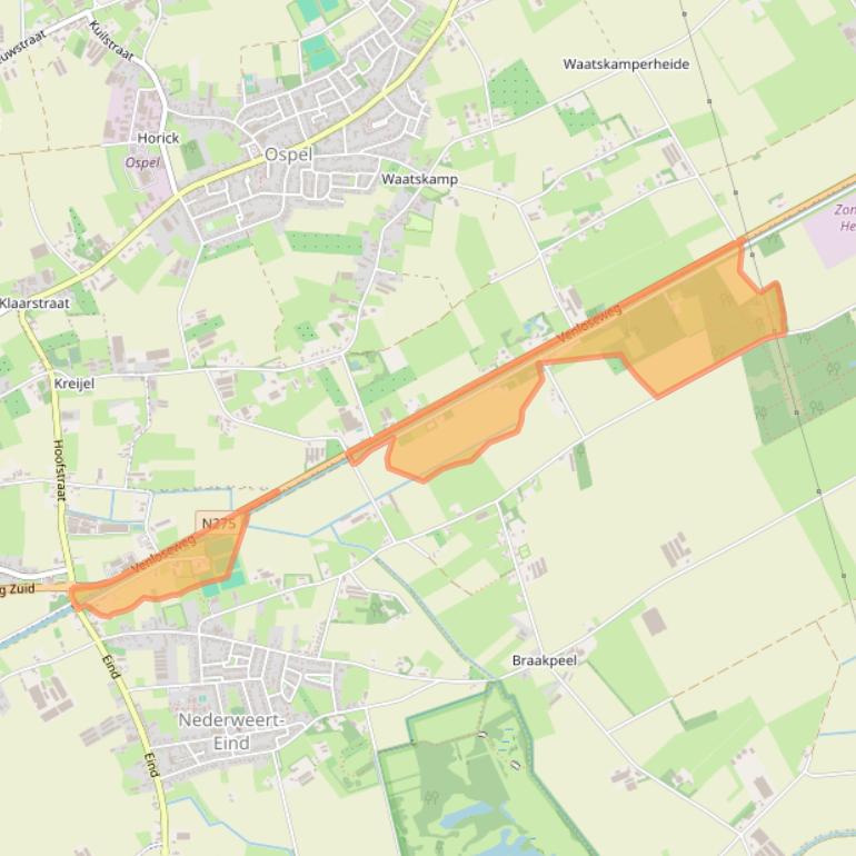 Kaart van postcodegebied 6034RB.